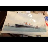 M G PEARSON - watercolour of SS United States - 28