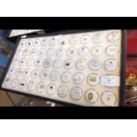 A tray containing various collectable gems, includ