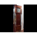 A 19th century oak 30 hour grandfather clock, havi