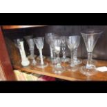 Various collectable antique wine glasses, includin