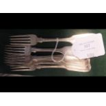 A set of six Exeter silver dessert forks,