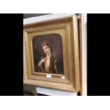 A 19th century oil portrait in gilt frame, signed
