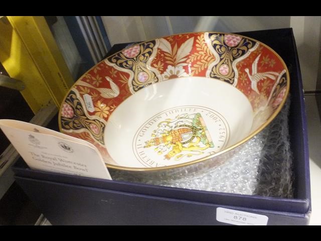 A Royal Worcester Golden Jubilee bowl in presentat
