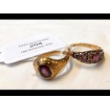 A gents gold signet ring with amethyst? stone, tog