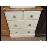A shabby chic pine chest of drawers