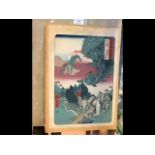 An old Japenese woodblock print by Hiroshige (prob
