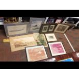 A selection of collectable pictures including wate