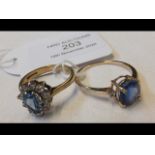 A 9ct blue stone dress ring together with a 9ct dress ring