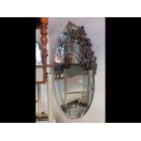 A 100cm Venetian style wall mirror