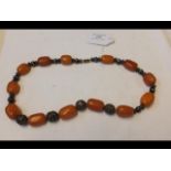 An amber necklace