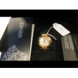 A ladies Versace wrist watch with presentation box