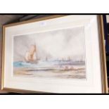 W STEWART - watercolour of fishing vessel on the s