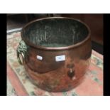 An old copper log bin - 36cm diamter