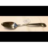 An early Irish silver table spoon, Dublin 1795 by