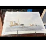 M G PEARSON - watercolour of Atlantic fishing traw