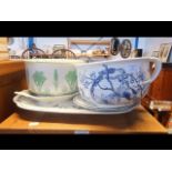 Antique chamber pots together with other ceramic w