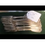 A set of nine silver continental dessert forks - 4