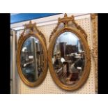 A pair of Adams style gilt framed wall mirrors - 6