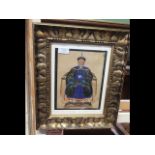 A painting on silk of Chinese Emperor - 24cm x 17c