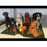 A selection of Beswick dog ornaments (seven in tot