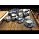 A selection of blue and white ware