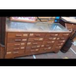 A multi-drawer vintage haberdashery cabinet - 180c
