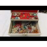 A jewellery box containing a selection of costume
