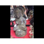 An antique gilt bronze buddha - 42cms high