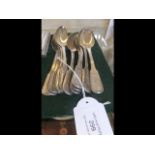 A set of twelve German silver teaspoons - 355 gr