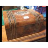 A 19th century travelling vanity box with five gla