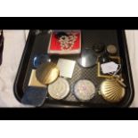 Various collectable ladies compacts, pearl necklac