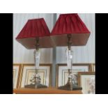 A pair of modern table lamps