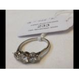 A three stone diamond ring - size K