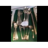 A selection of silver flatware - total weight 373