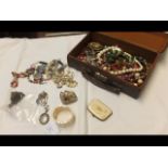 Various costume jewellery including necklaces and