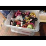 A box of shop stock costume jewellery together wit