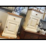 The matching pair of shabby chic bedside cabinets