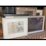 Watercolours, French print etc