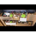 Two shelves of costume jewellery