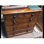 A Victorian chest of two short and three long grad