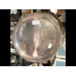 A silver salver with hallmark - 28cm diameter