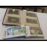 An album of collectable bank notes from around the