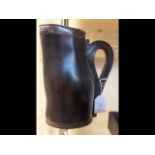 A silver mounted leather jug by Murray of Winchest