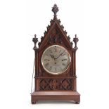 M. BEAL, SHEFFIELD A GOTHIC OAK CASED TRIPLE FUSEE BRACKET CLOCK the case with gothic carved