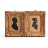 A PAIR OF 19TH CENTURY SILHOUETTES inscribed on the reserve Mary Butler and William Butler,