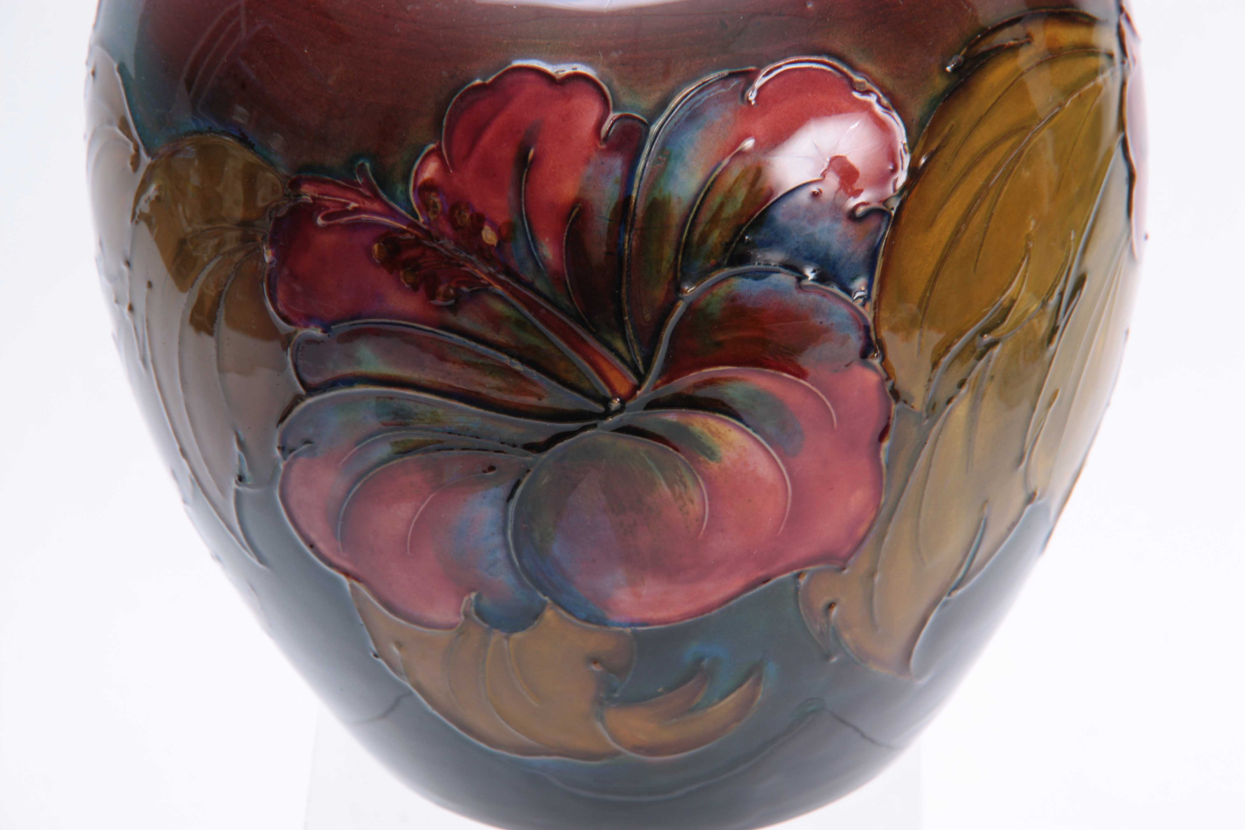 A WALTER MOORCROFT LARGE BULBOUS GINGER JAR AND COVER with colourful tube lined decoration of - Image 4 of 6