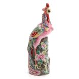 AN 18TH CENTURY CHINESE POLYCHROME PORCELAIN FIGURE OF A GOLDEN PHEASANT - sold with a provenance