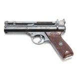 A WEBLEY PREMIER F-SERIES .22 AIR PISTOL serial number 583, having a chequered grip and black