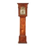 THOMAS OGDEN, DE HALIFAX A RARE GEORGE II WALNUT PARQUETRY SPHERICAL MOON LONGCASE CLOCK the hood