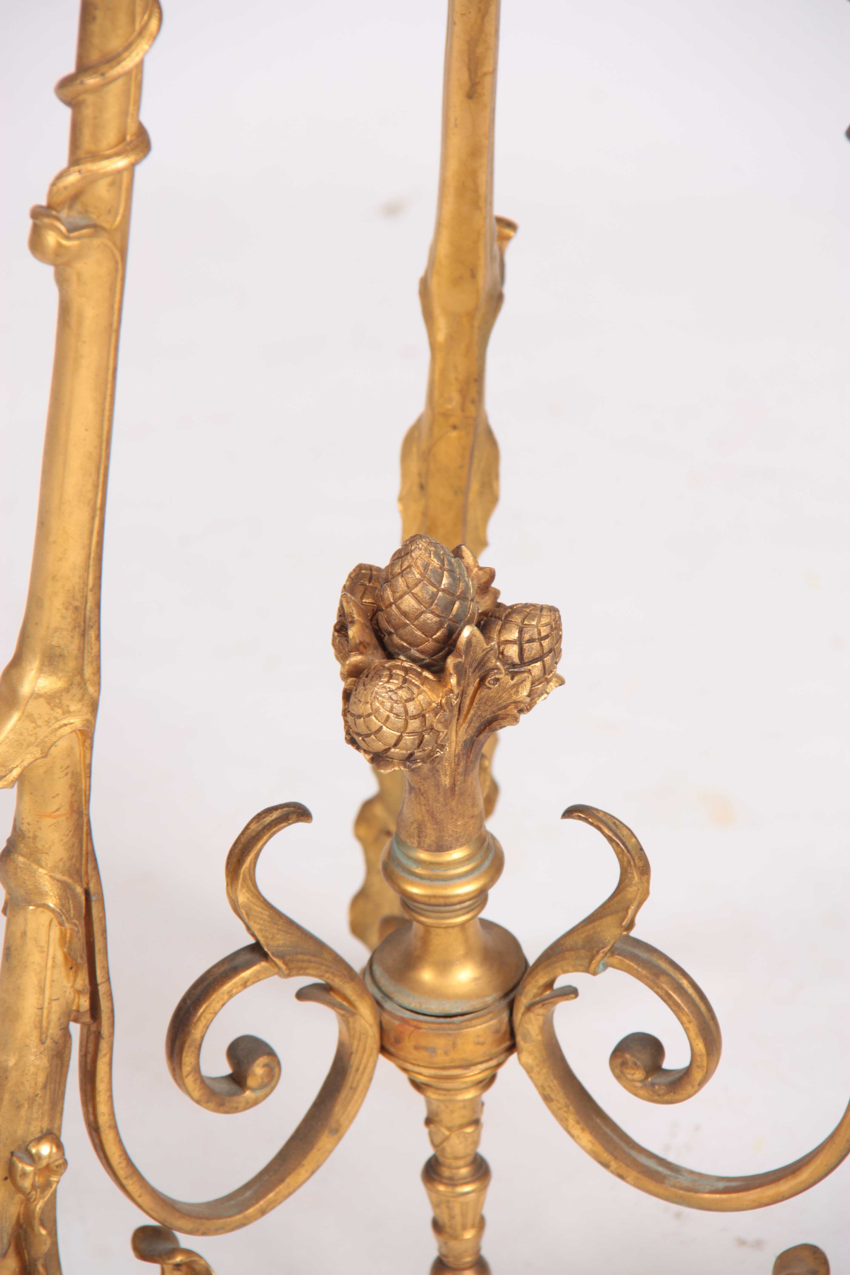 A STYLISH GILT BRONZE FRENCH CENTRE TABLE with dished grey veined marble top having a central cast - Image 3 of 4